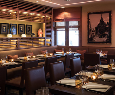 Inside the thai restaurant thiou in Paris