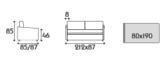 Rima III Trundle sofa bed size